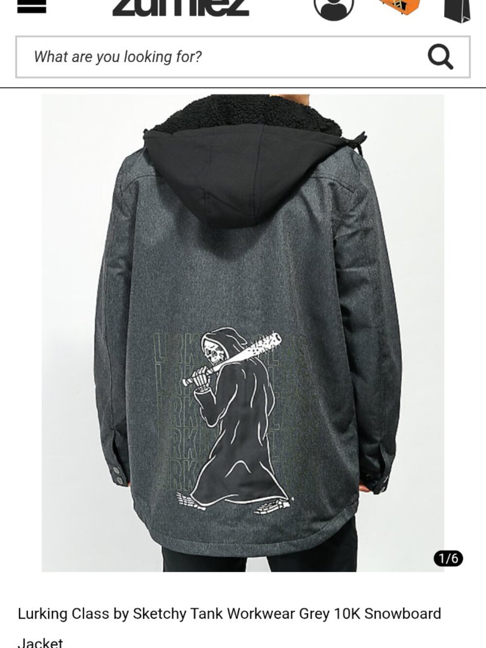 LURKING CLASS workwear gray 10K snowboard jacket Brand new. never worn